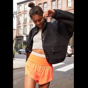 Free People hit the slopes fleece cropped jacket Size L